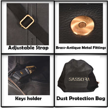 Load image into Gallery viewer, Sassora Genuine Leather Brass Antique Fittings Crossbody Bag