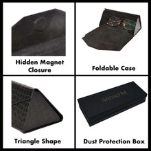 Load image into Gallery viewer, Sassora Genuine Leather Stylish Foldable Hidden Magnet Closure Spectacle Case