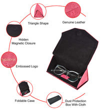 Load image into Gallery viewer, Sassora Premium Leather Stylish Foldable Medium Spectacle Case