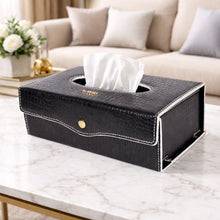 Load image into Gallery viewer, Sassora Premium Genuine Leather Rectangular Tissue Box Cover Holder