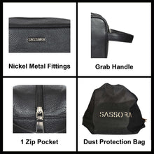 Load image into Gallery viewer, Sassora Premium Leather Unisex Toiletry Kit Pouch