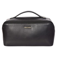 Load image into Gallery viewer, Sassora Premium Leather Zip Closure Toiletry Travel Pouch