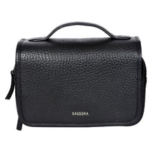 Load image into Gallery viewer, Sassora Genuine Leather Hanging Toiletry Pouch with Metal Hook & Multi-Compartment Organizer
