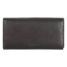 Load image into Gallery viewer, Sassora Genuine Leather Girls RFID Protected Black Travel Wallet