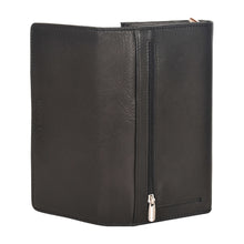 Load image into Gallery viewer, Sassora Genuine Leather Girls RFID Protected Black Travel Wallet