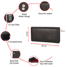 Load image into Gallery viewer, Sassora Genuine Leather Girls RFID Protected Black Travel Wallet