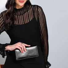 Load image into Gallery viewer, Sassora Genuine Leather Girls RFID Protected Black Travel Wallet