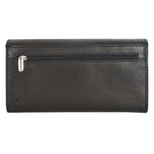 Load image into Gallery viewer, Sassora Genuine Leather Girls RFID Protected Black Travel Wallet