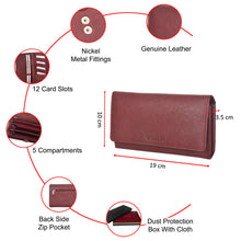 Load image into Gallery viewer, Sassora Genuine Leather Women RFID Protected Medium Travel Wallet