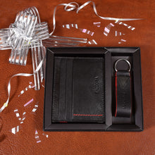 Load image into Gallery viewer, Sassora Premium Leather Unisex RFID Card Holder & Keychain Combo For Every Occasion (Pack Of 2)