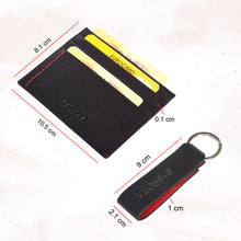 Load image into Gallery viewer, Sassora Premium Leather Unisex RFID Card Holder & Keychain Combo For Every Occasion (Pack Of 2)
