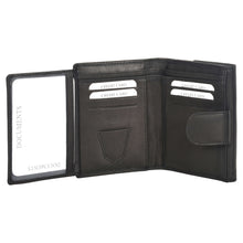 Load image into Gallery viewer, Sassora Genuine Leather Medium Size Black RFID Protected Ladies Wallet