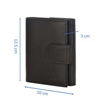 Load image into Gallery viewer, Sassora Genuine Leather Medium Size Black RFID Protected Ladies Wallet