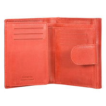 Load image into Gallery viewer, Sassora Genuine Leather Medium Size Red RFID Protected Wallet (9 Card Slots)