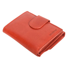 Load image into Gallery viewer, Sassora Genuine Leather Medium Size Red RFID Protected Wallet (9 Card Slots)