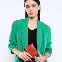 Load image into Gallery viewer, Sassora Genuine Leather Medium Size Red RFID Protected Wallet (9 Card Slots)