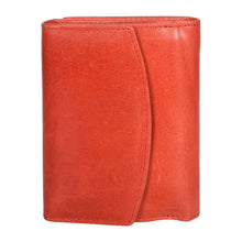 Load image into Gallery viewer, Sassora Genuine Leather Medium Size Red RFID Protected Wallet (9 Card Slots)