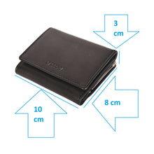 Load image into Gallery viewer, Sassora Genuine Leather Small Size Girls Black RFID Protected Wallet
