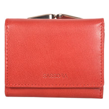 Load image into Gallery viewer, Sassora Genuine Leather Small Size Red RFID Protected Wallet (4 Card Holders)