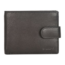 Load image into Gallery viewer, Sassora Genuine Leather Large Buckle Closure Black RFID Wallet for Men