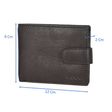 Load image into Gallery viewer, Sassora Genuine Leather Large Buckle Closure Black RFID Wallet for Men