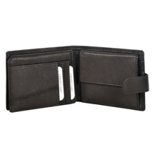 Load image into Gallery viewer, Sassora Genuine Leather Large Buckle Closure Black RFID Wallet for Men