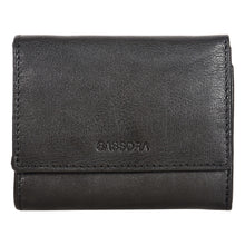 Load image into Gallery viewer, Sassora Genuine Leather Small Black RFID Protected Wallet for Women