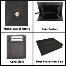 Load image into Gallery viewer, Sassora Genuine Leather Small Black RFID Protected Wallet for Women