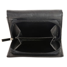 Load image into Gallery viewer, Sassora Genuine Leather Small Black RFID Protected Wallet for Women
