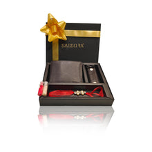Load image into Gallery viewer, Sassora Dark Brown Genuine Leather Men's Wallet, Keychain and Rakhi Combo Set(SSRA4 Gift-for Him)