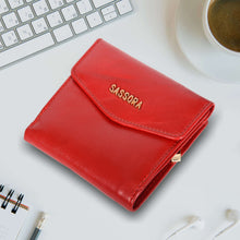 Load image into Gallery viewer, Sassora Premium Leather Medium Red RFID Protected Women Wallet