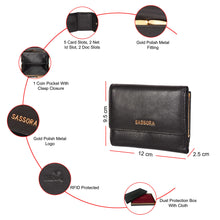 Load image into Gallery viewer, Sassora 100 % Genuine Leather Medium RFID Women Wallet