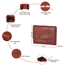 Load image into Gallery viewer, Sassora 100% Genuine Leather Medium RFID Women Wallet