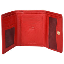 Load image into Gallery viewer, Sassora Genuine Leather Medium Size Red RFID Protected Women Wallet