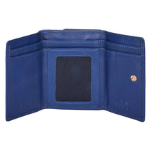 Load image into Gallery viewer, Sassora Genuine Leather Medium Blue RFID Women Wallet