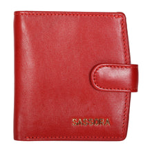 Load image into Gallery viewer, Sassora Genuine Leather Small Size Red RFID Protected girls wallet