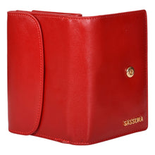 Load image into Gallery viewer, Sassora Genuine Leather Red Medium RFID Protected Women's Wallet
