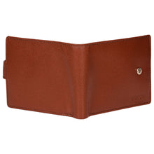 Load image into Gallery viewer, Sassora Genuine Leather Medium Brown RFID Button Closure Men's Wallet