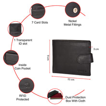 Load image into Gallery viewer, Sassora Genuine Leather Medium RFID Snap button Closure Wallet