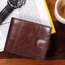 Load image into Gallery viewer, Sassora Premium Leather Medium Snap Closure RFID Wallet For Men