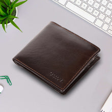 Load image into Gallery viewer, Sassora Leather Dark Brown RFID Men Bi-Fold Wallet with 7 Card Slots