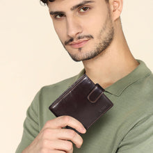 Load image into Gallery viewer, Sassora Leather Medium Dark Brown RFID Men's Wallet (9 Card Slots)