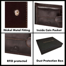 Load image into Gallery viewer, Sassora Leather Medium Dark Brown RFID Men's Wallet (9 Card Slots)