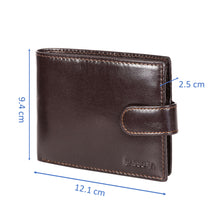 Load image into Gallery viewer, Sassora Leather Medium Dark Brown RFID Men's Wallet (9 Card Slots)