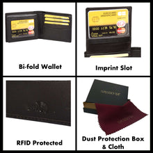 Load image into Gallery viewer, Sassora Genuine Leather Medium Bifold Men's RFID Wallet