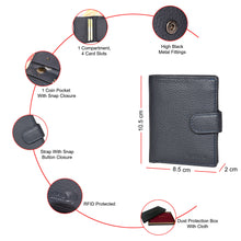 Load image into Gallery viewer, Sassora Premium Leather Small RFID Snap Closure Notecase