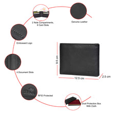 Load image into Gallery viewer, Sassora Premium Leather Large Black Men's RFID Wallet