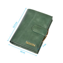 Load image into Gallery viewer, Sassora Premium Leather Snap Closure RFID Ladies Purse Wallet