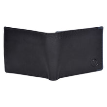 Load image into Gallery viewer, Sassora Genuine Leather RFID Blocking Bi-Fold Wallet for Men – Coin Pocket, 6 Card Slots, Black/Navy