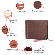 Load image into Gallery viewer, Sassora 100% Genuine Leather Bi-Fold RFID Wallet
